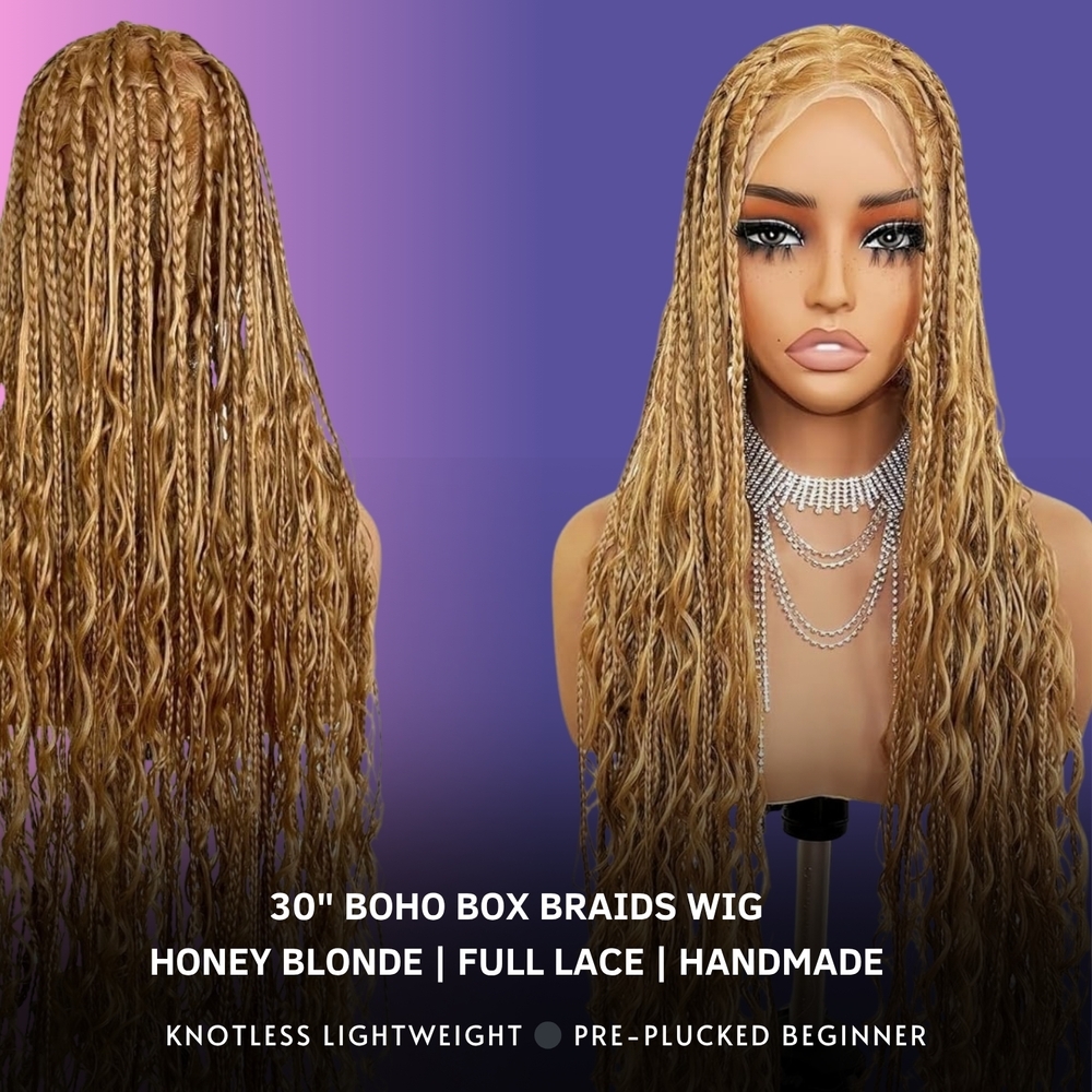 Yellow Micro Box Braids Wig Extensions